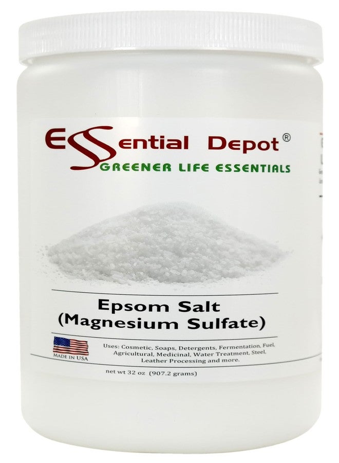 Essential Depot Epsom Salt - Epsom Salts- Magnesium Sulfate (Heptahydrate) - MgSO4-2 lb - Safety Sealed Resealable HDPE Container, Microwave Safe (Remove foil Seal), Freezer Safe - Image 1